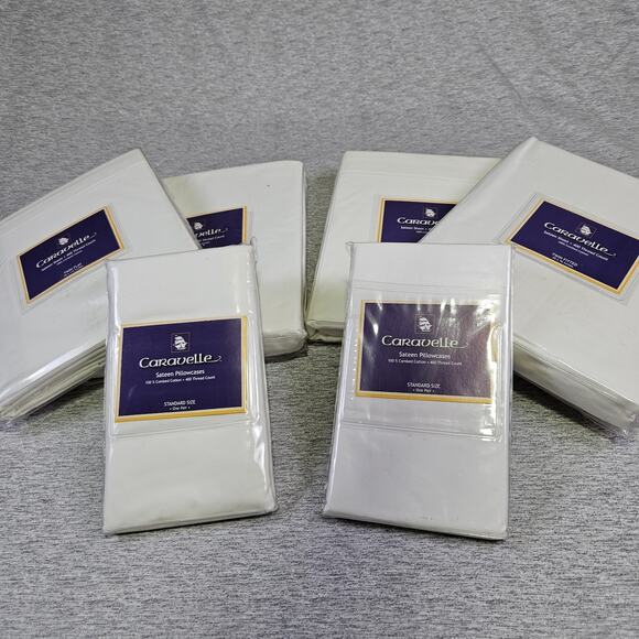 $265 Caravelle 400 Luxury Sateen Cotton White Twin Sheet Set 4PC European Linens - Picture 13 of 13